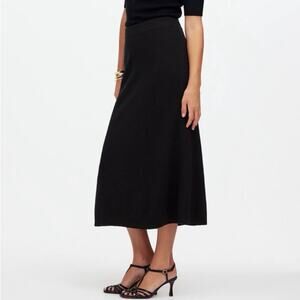 NWT Madewell Merino Wool Blend Pull-On Maxi Sweater Skirt True Black Size XS